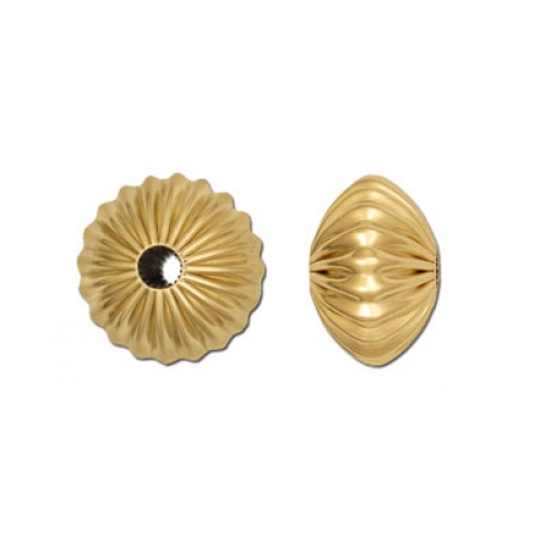 Gold Filled Corrugated Saucer Beads, Choice of Size 